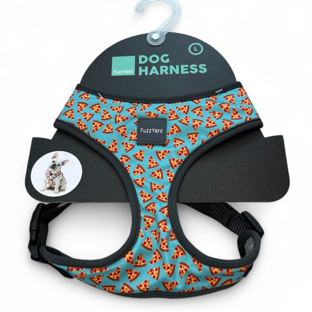 Fuzzyard Pizza Dog Harness Size Large NWT Blue Pet Puppy Walk Gift Adjustable
